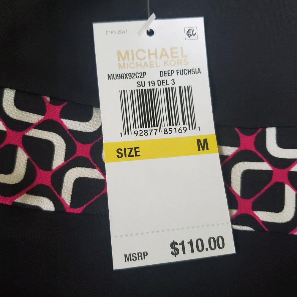 Michael kors womens mini dress sz medium deep Fuchsia round neck sleeveless new - Picture 4 of 16